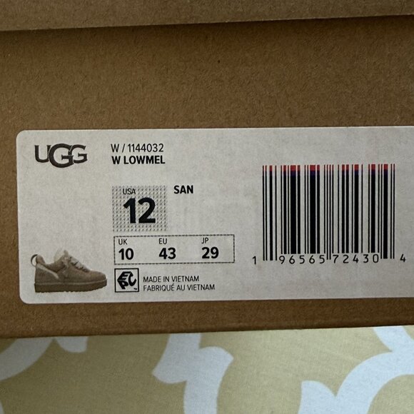NIB UGG® Women's Lowmel Lace-Up Sneaker Booties, Sand, Women's US Size 12 - Picture 15 of 16